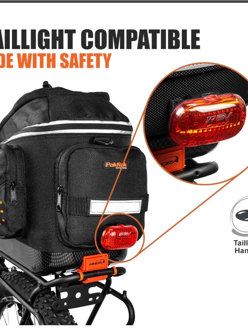 IBERA PakRak Quick-Release Bike Trunk Bag 17L Water-Resistant and Bike Rack